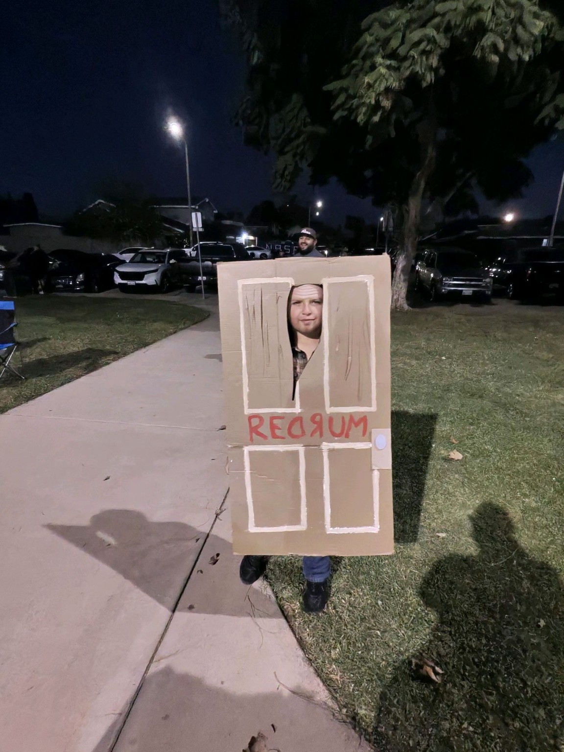 Creative door costume at the Hitmen Trunk or Treat event