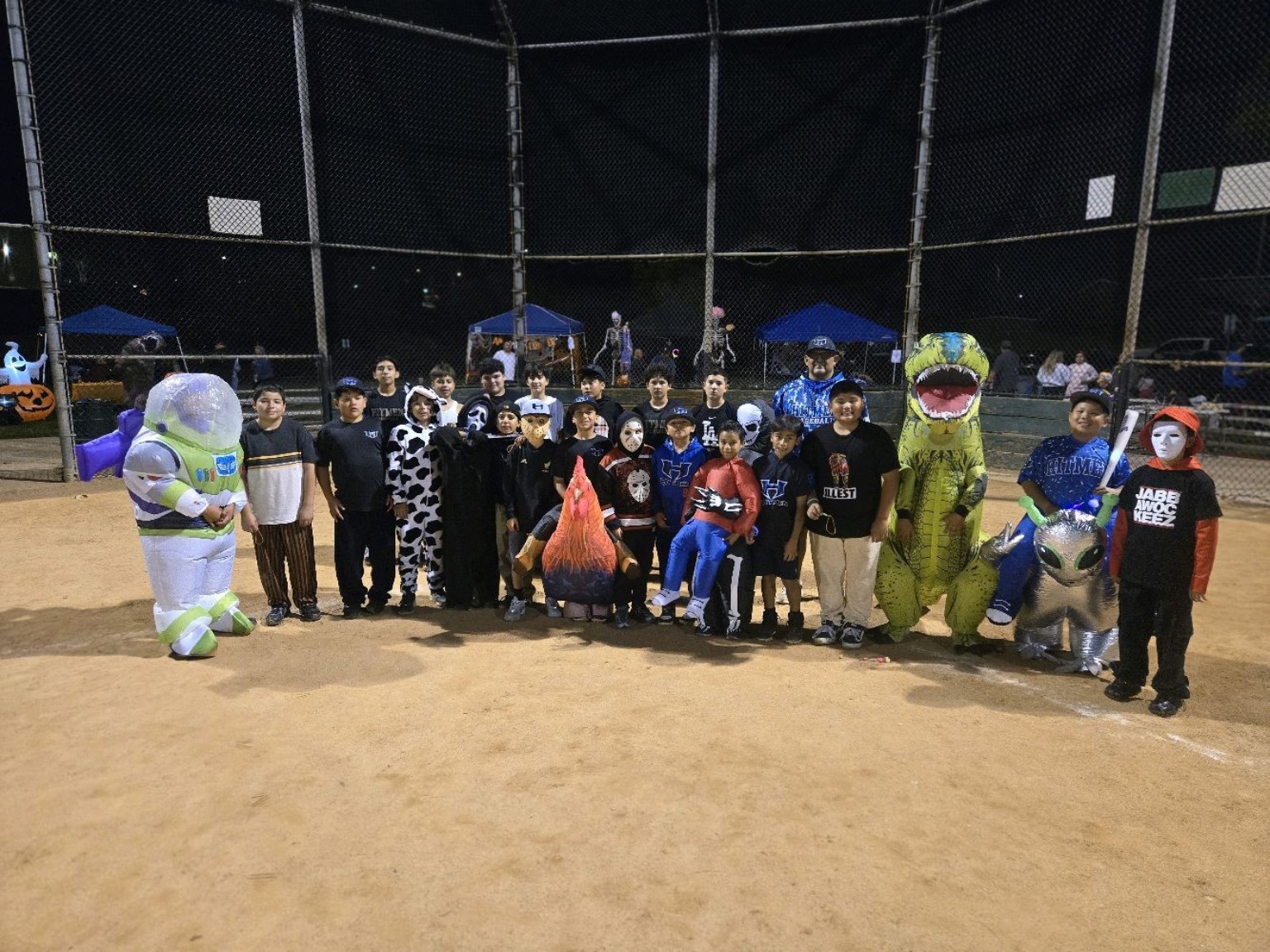 Hitmen Trunk or Treat group photo on the field