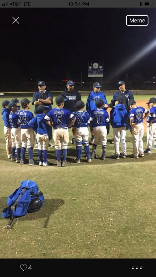Youth team postgame huddle